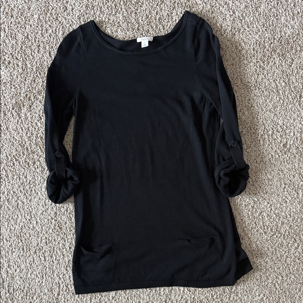 Caslon tunic length shirt with roll up sleeves 🖤 Sz small